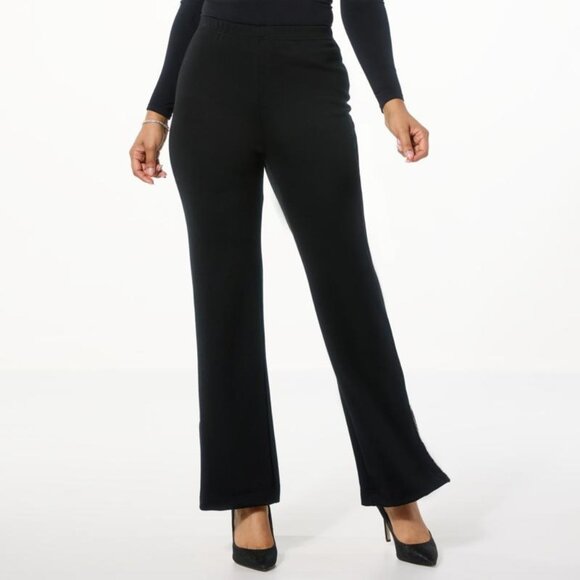 LB70 Lloyd Boston Every AngLL Twill Glimmer Mid Rise Flare Pant Size Large Black - Picture 1 of 6